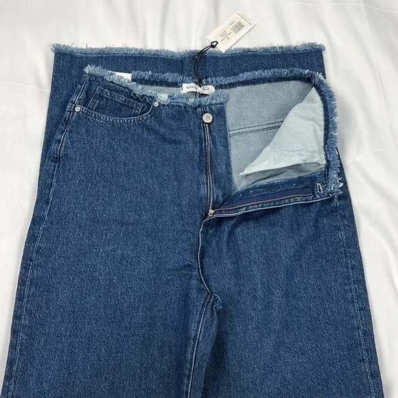 WeWoreWhat NEW Frayed Straight Jean in True Blue Size 31 - Picture 5 of 8